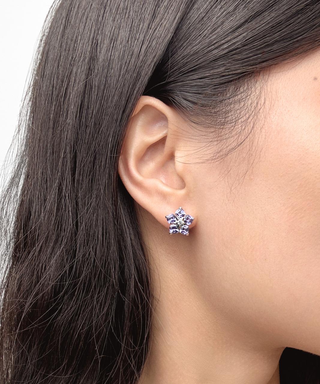 Joy Bright Tanzanite Earrings, 18ct White Gold