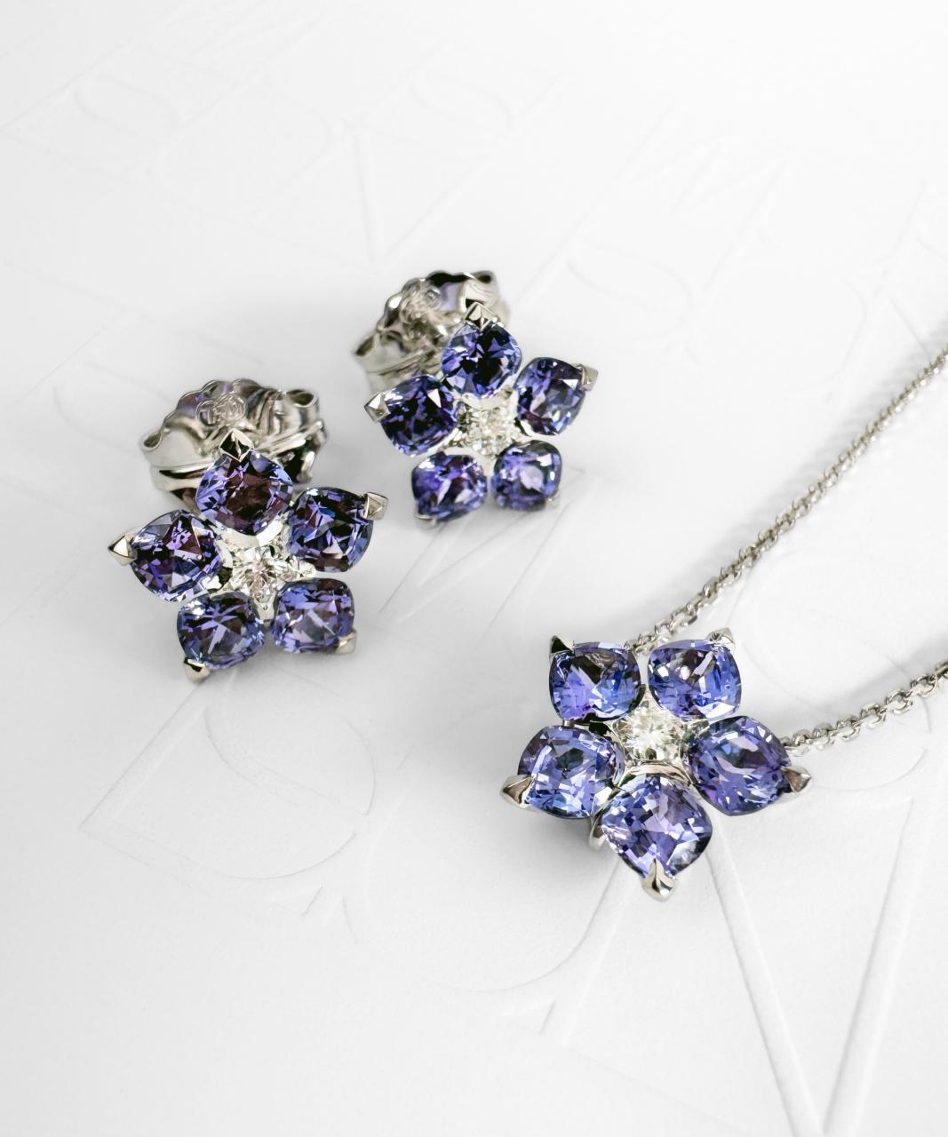 Joy Bright Tanzanite Earrings, 18ct White Gold