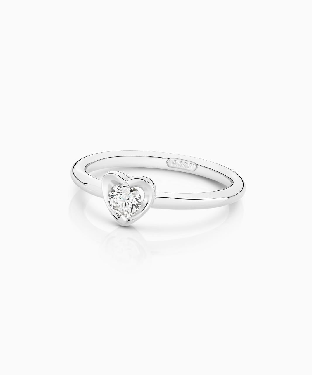 Amore Heart Diamond Ring, 18ct White Gold