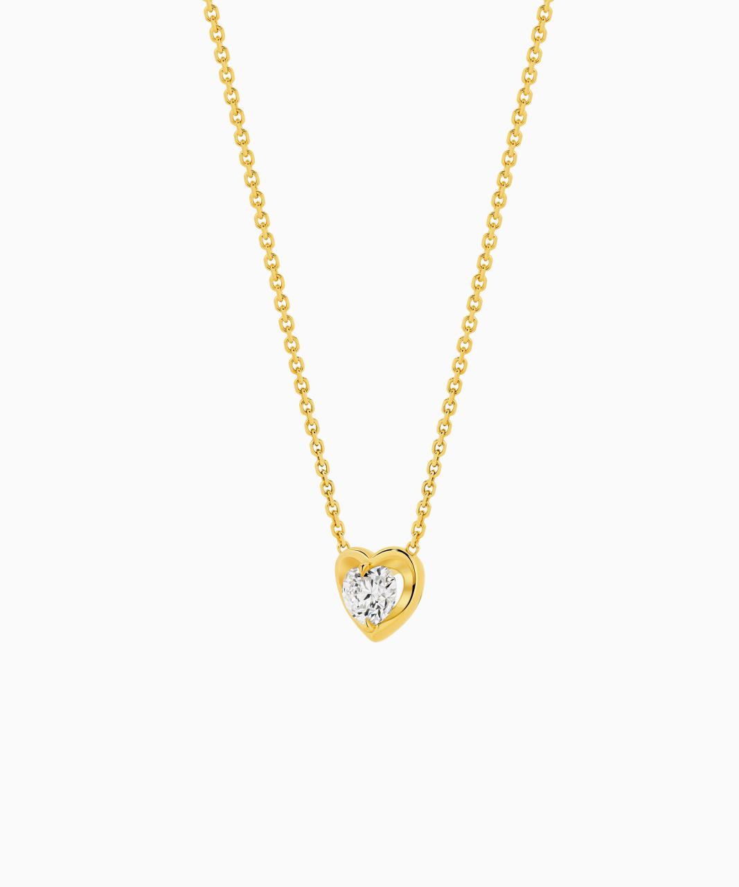 Amore Heart Diamond Necklace, 18ct Yellow Gold