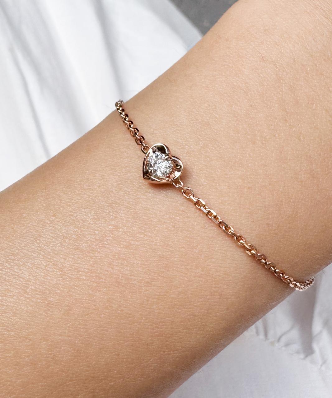 Amore Heart Diamond Bracelet, 18ct Yellow Gold