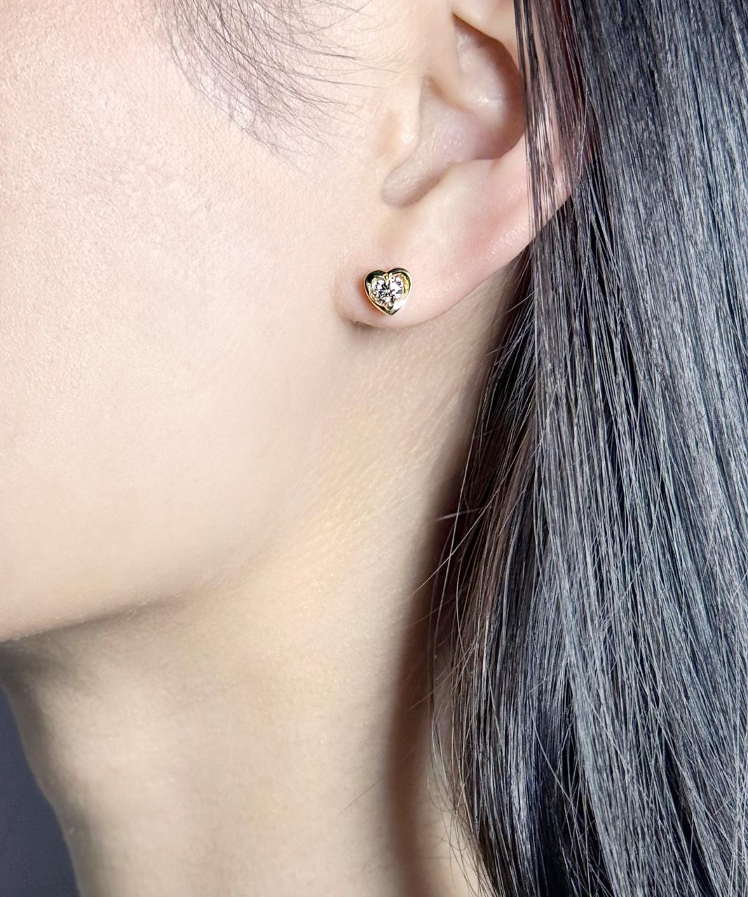 Amore Heart Diamond Earrings, 18ct Rose Gold