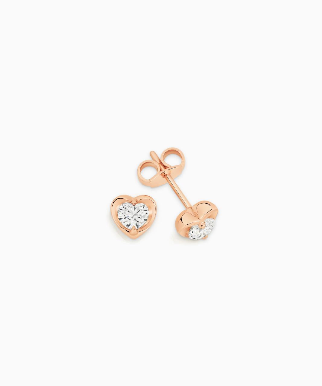 Amore Heart Diamond Earrings, 18ct Rose Gold