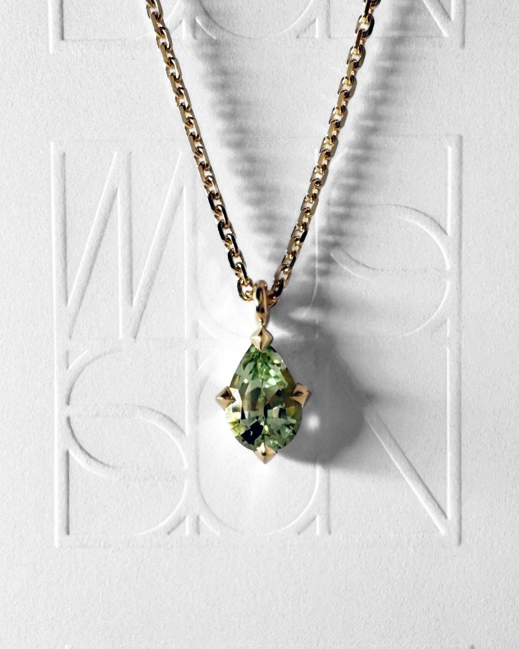 Sola Mint Tourmaline Necklace, 18ct Yellow Gold