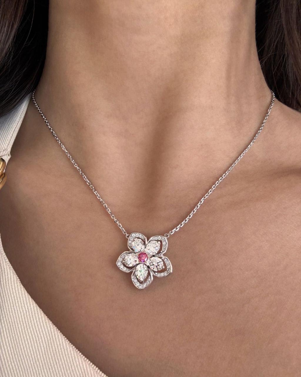 Joy Couture Argyle Pink Diamond Necklace