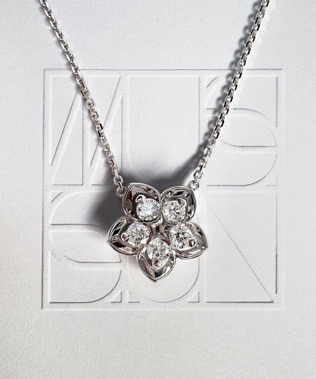 Joy Petite Diamond Necklace, 18ct White Gold