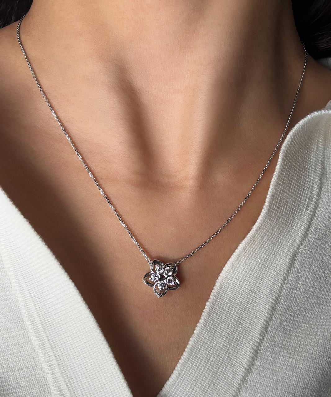 Joy Petite Diamond Necklace, 18ct White Gold