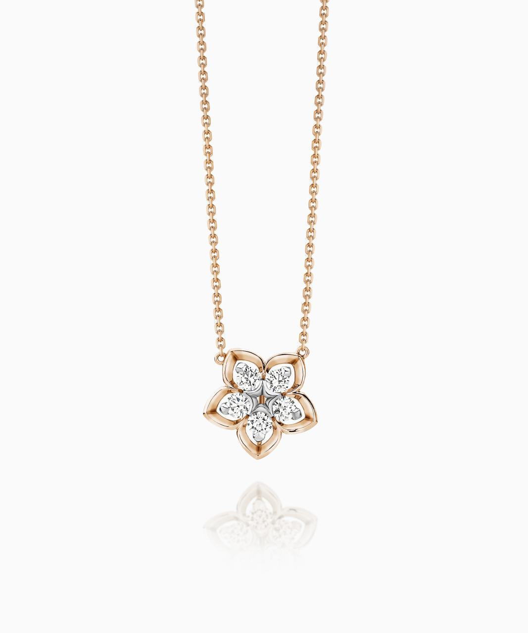 Joy Petite Diamond Necklace, 18ct Rose & White Gold