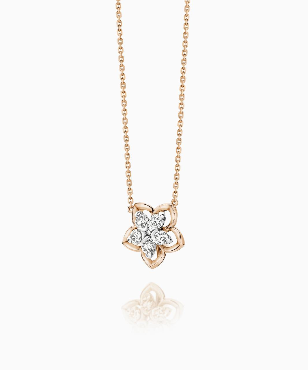 Joy Petite Diamond Necklace, 18ct Rose & White Gold