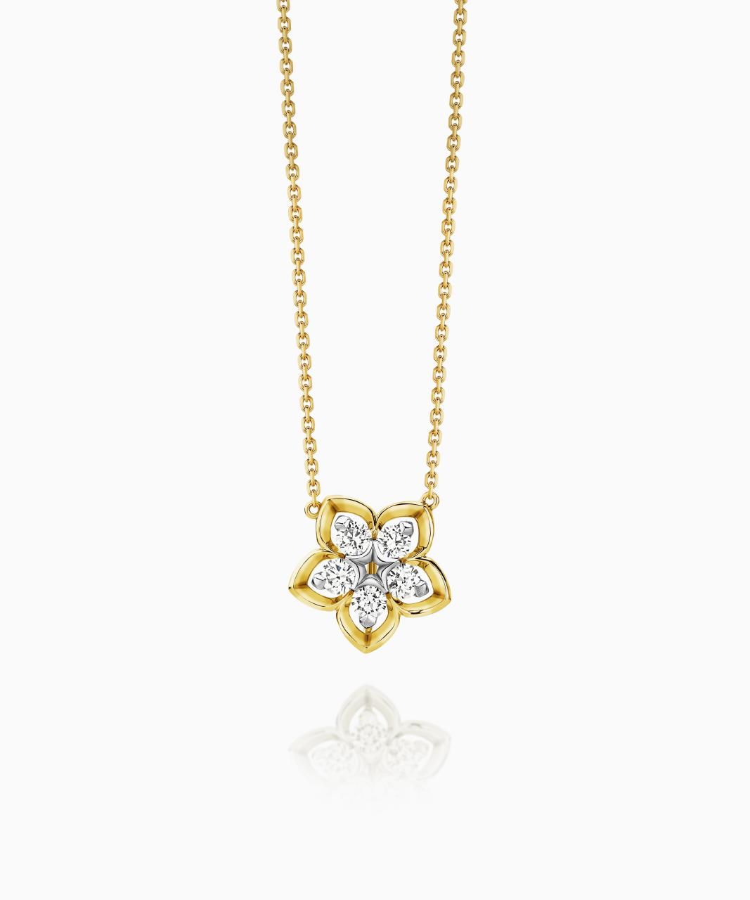Joy Petite Diamond Necklace, 18ct Yellow & White Gold