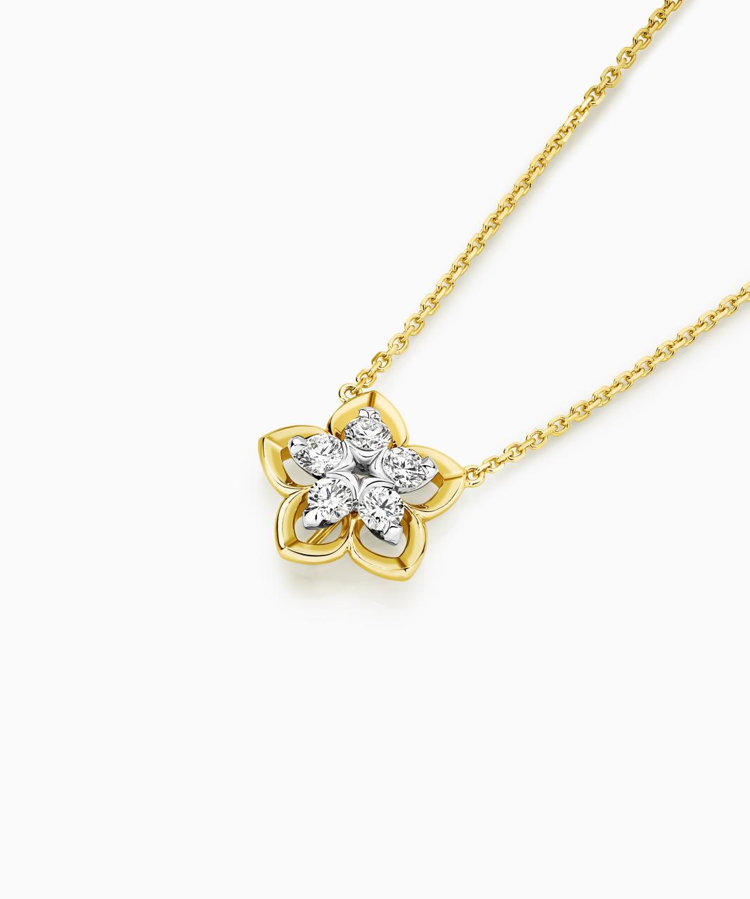 Joy Petite Diamond Necklace, 18ct Yellow & White Gold
