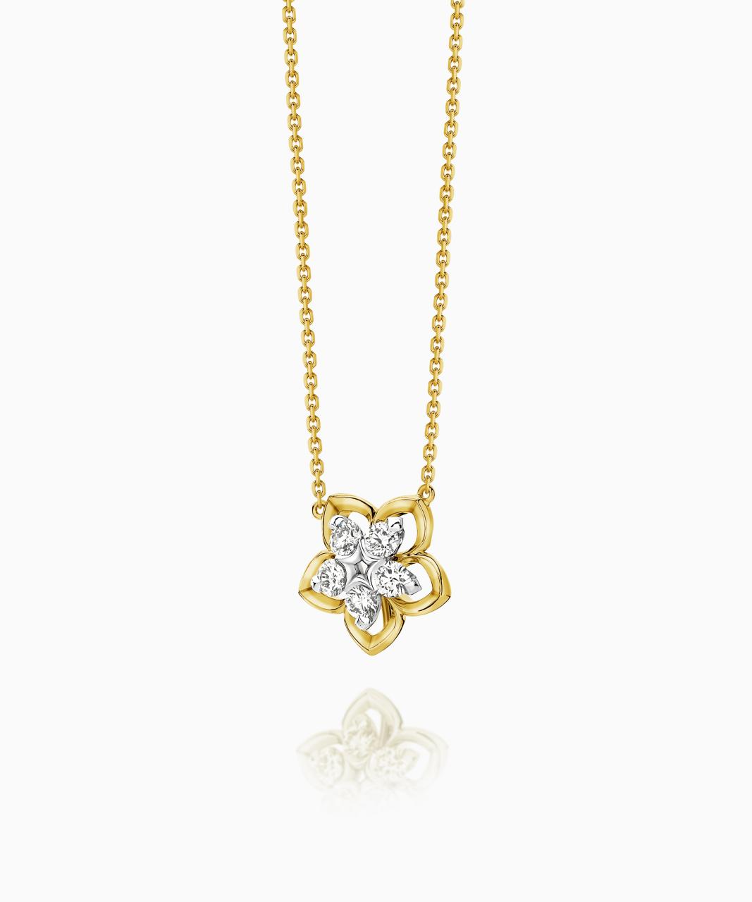 Joy Petite Diamond Necklace, 18ct Yellow & White Gold