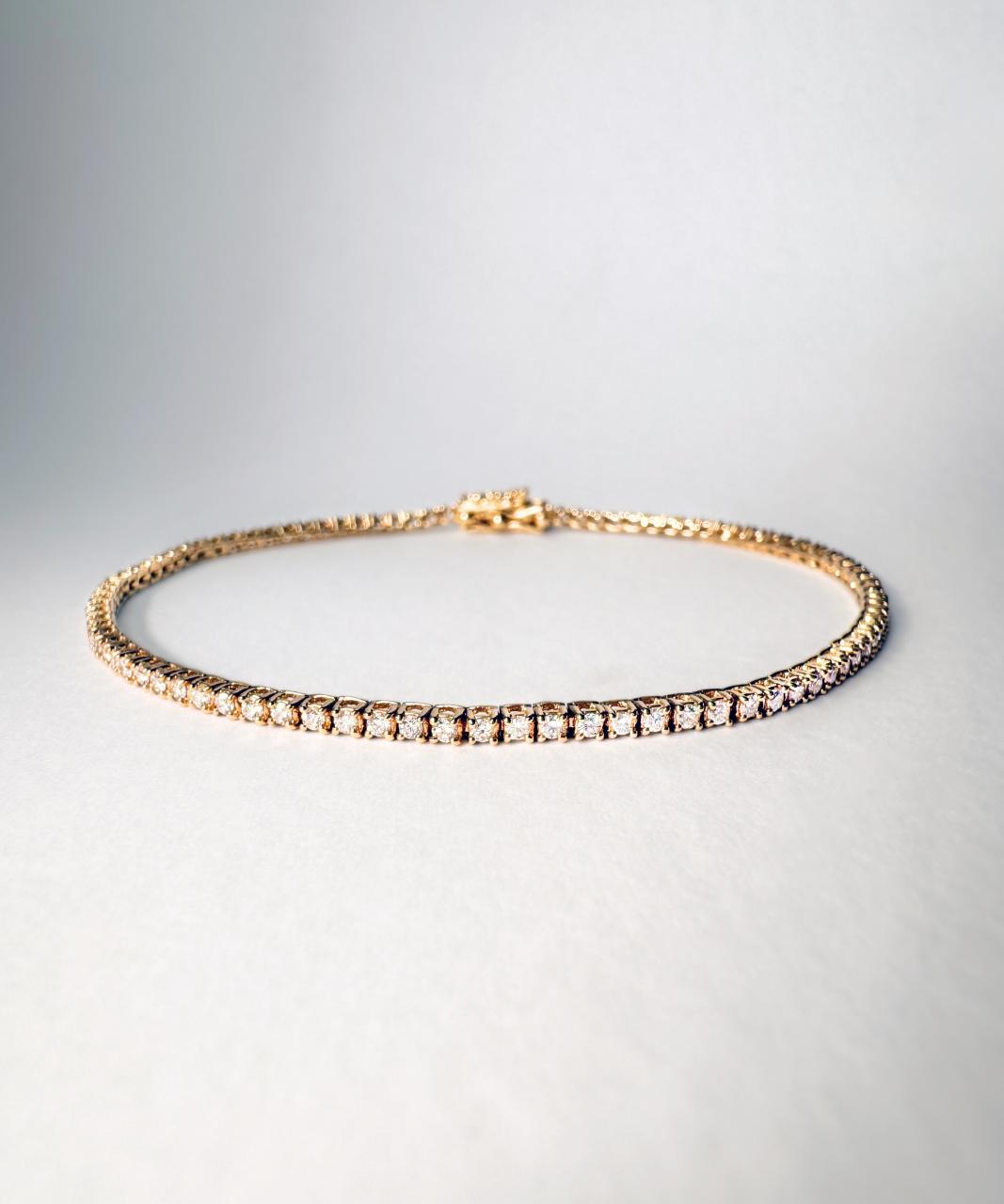 Tennis Bracelet - 3 Points, 18ct Yellow Gold
