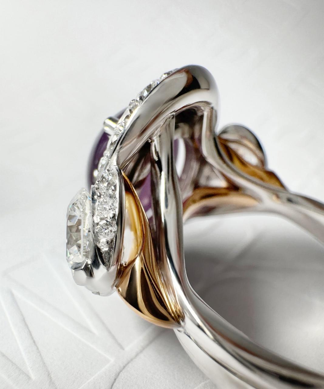 Ava Star Sapphire & Diamond Ring, 18ct White Gold