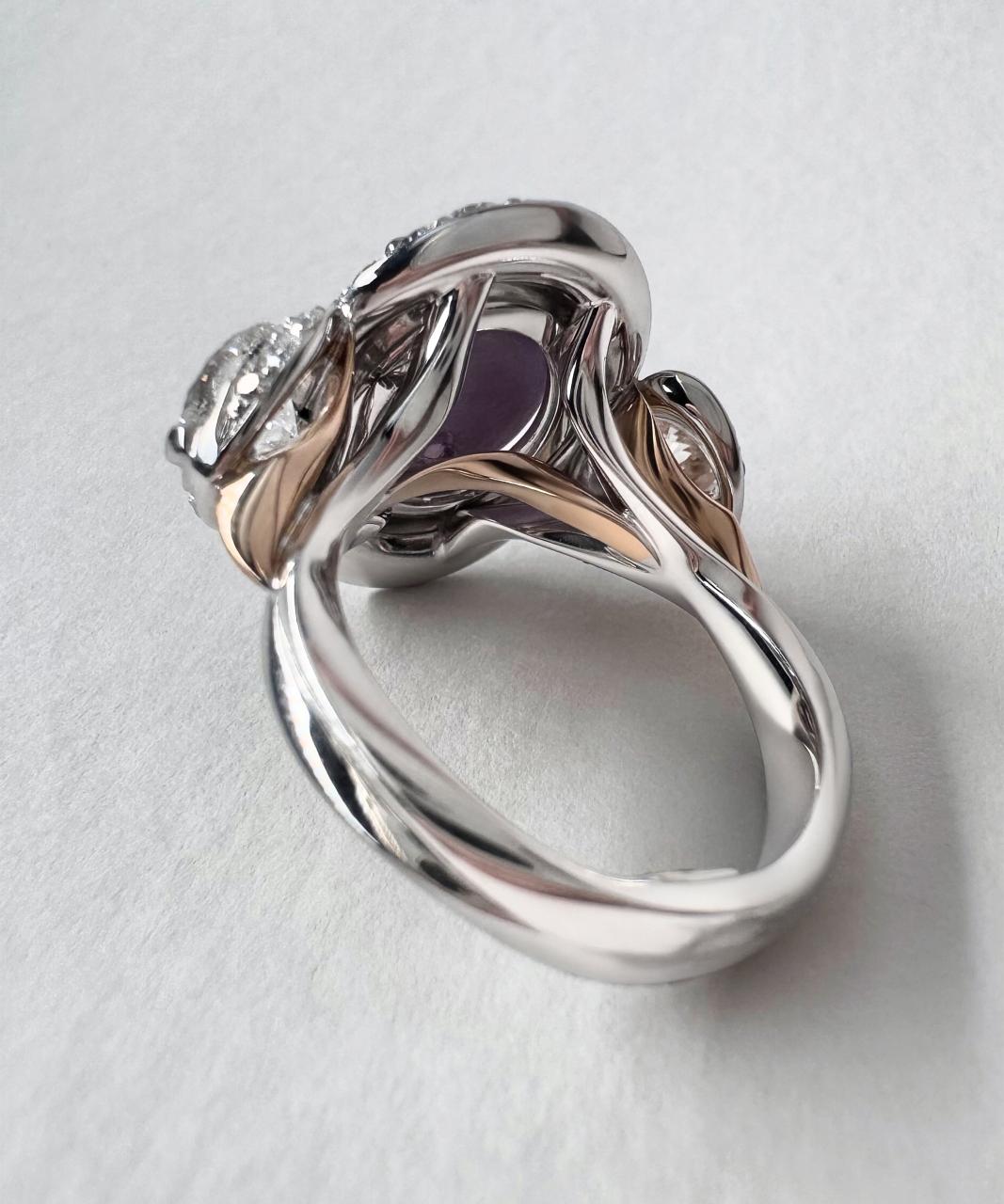 Ava Star Sapphire & Diamond Ring, 18ct White Gold