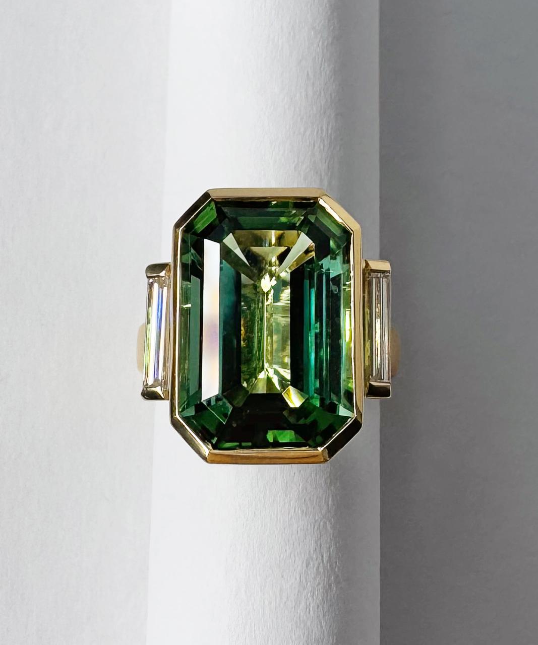 Bespoke Tourmaline & Diamond Ring, 18ct Yellow Gold