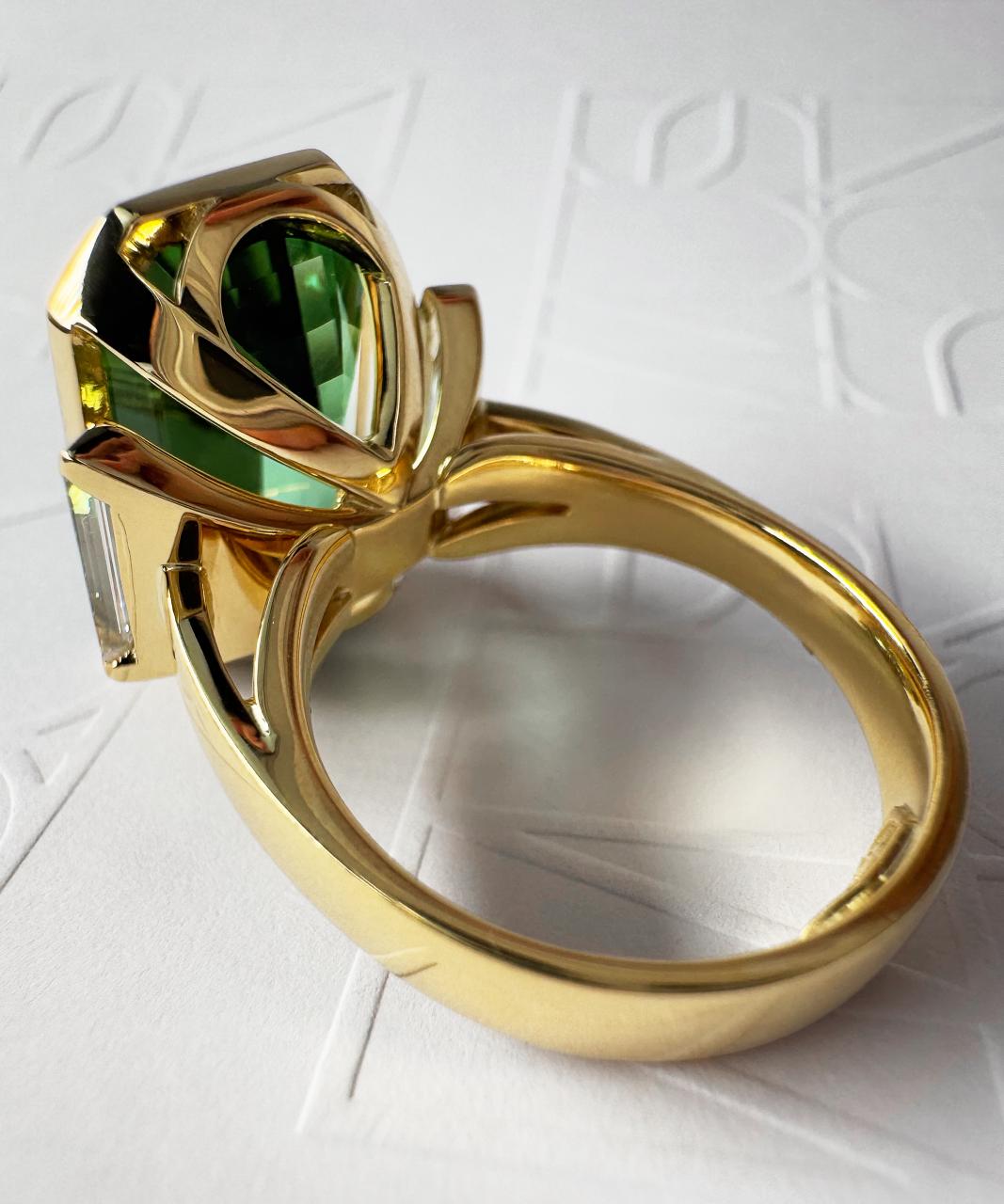 Bespoke Tourmaline & Diamond Ring, 18ct Yellow Gold