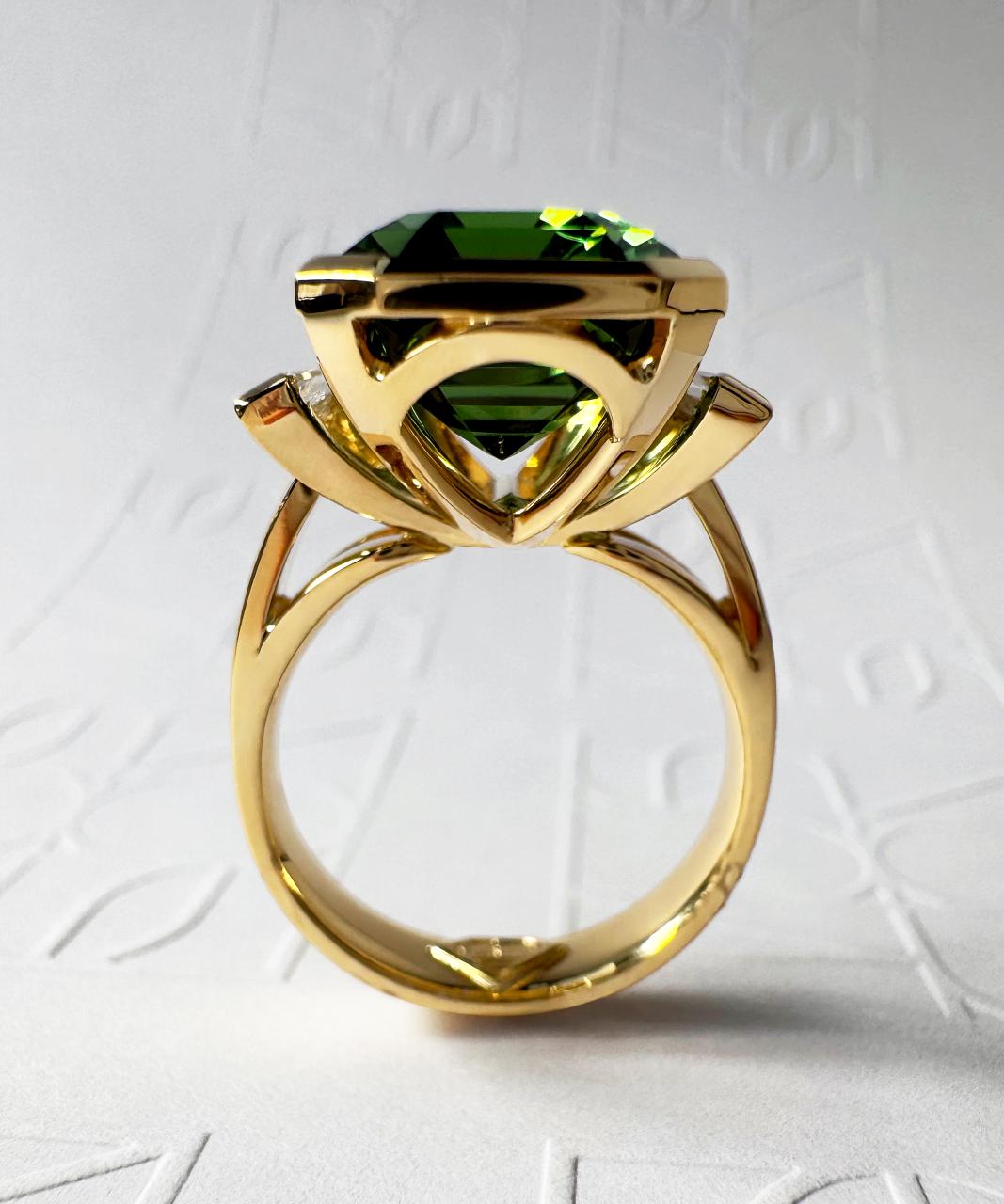 Bespoke Tourmaline & Diamond Ring, 18ct Yellow Gold
