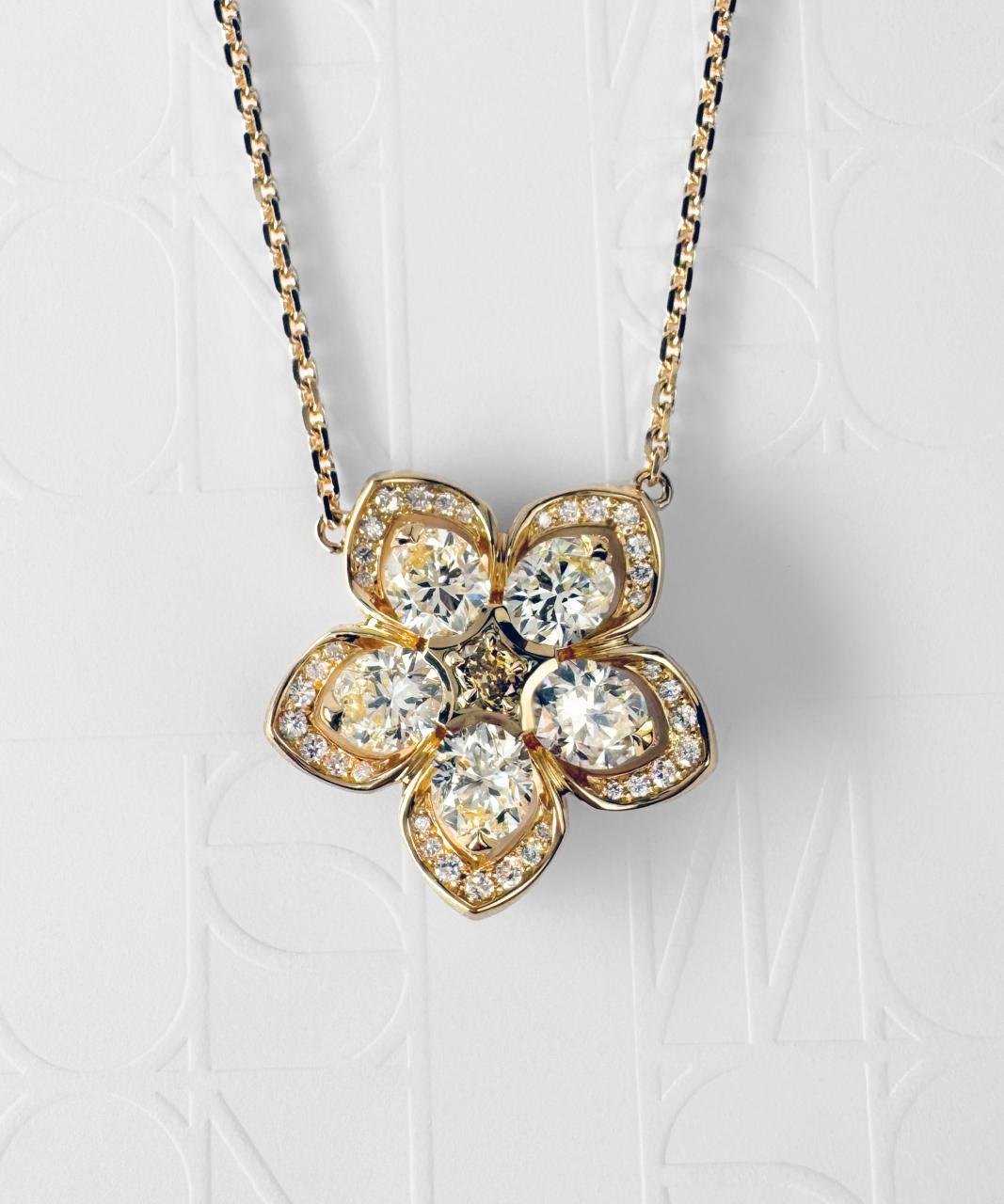 Joy Couture Olive Diamond Necklace, 18ct Yellow and White Gold