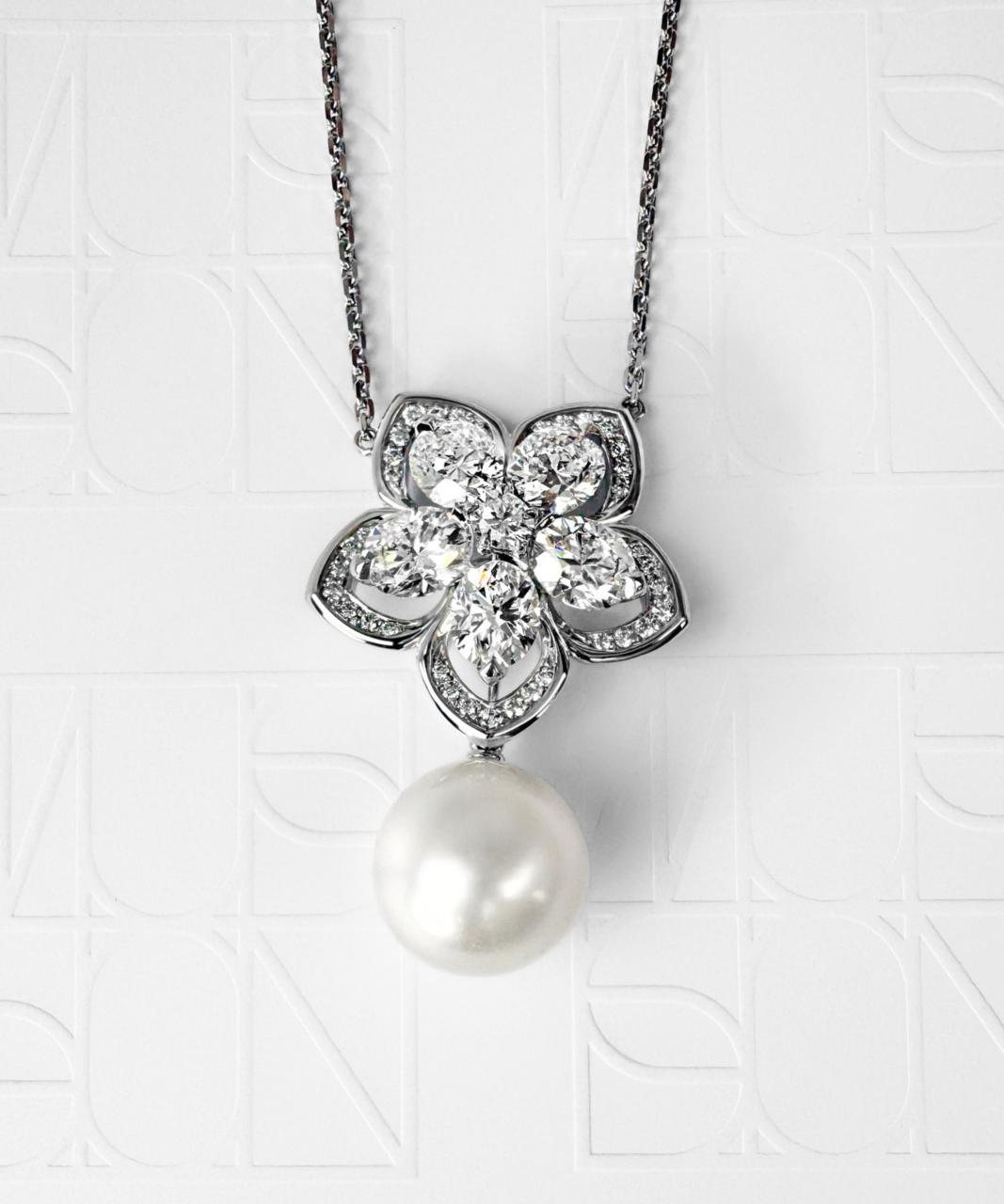 Joy Grande Diamond Necklace, 18ct White Gold