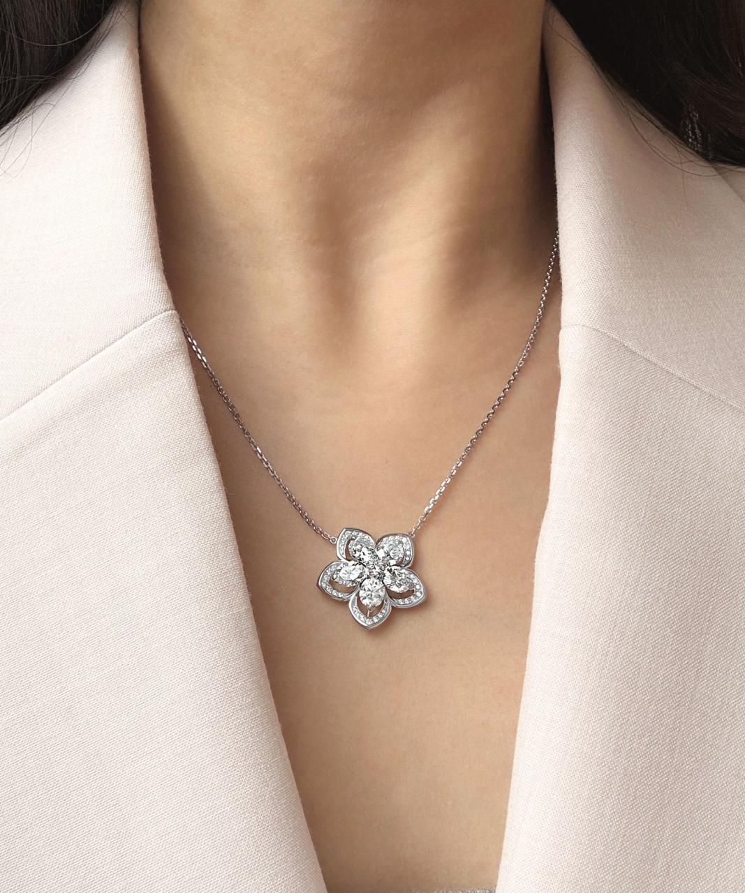 Joy Grande Diamond Necklace, 18ct White Gold