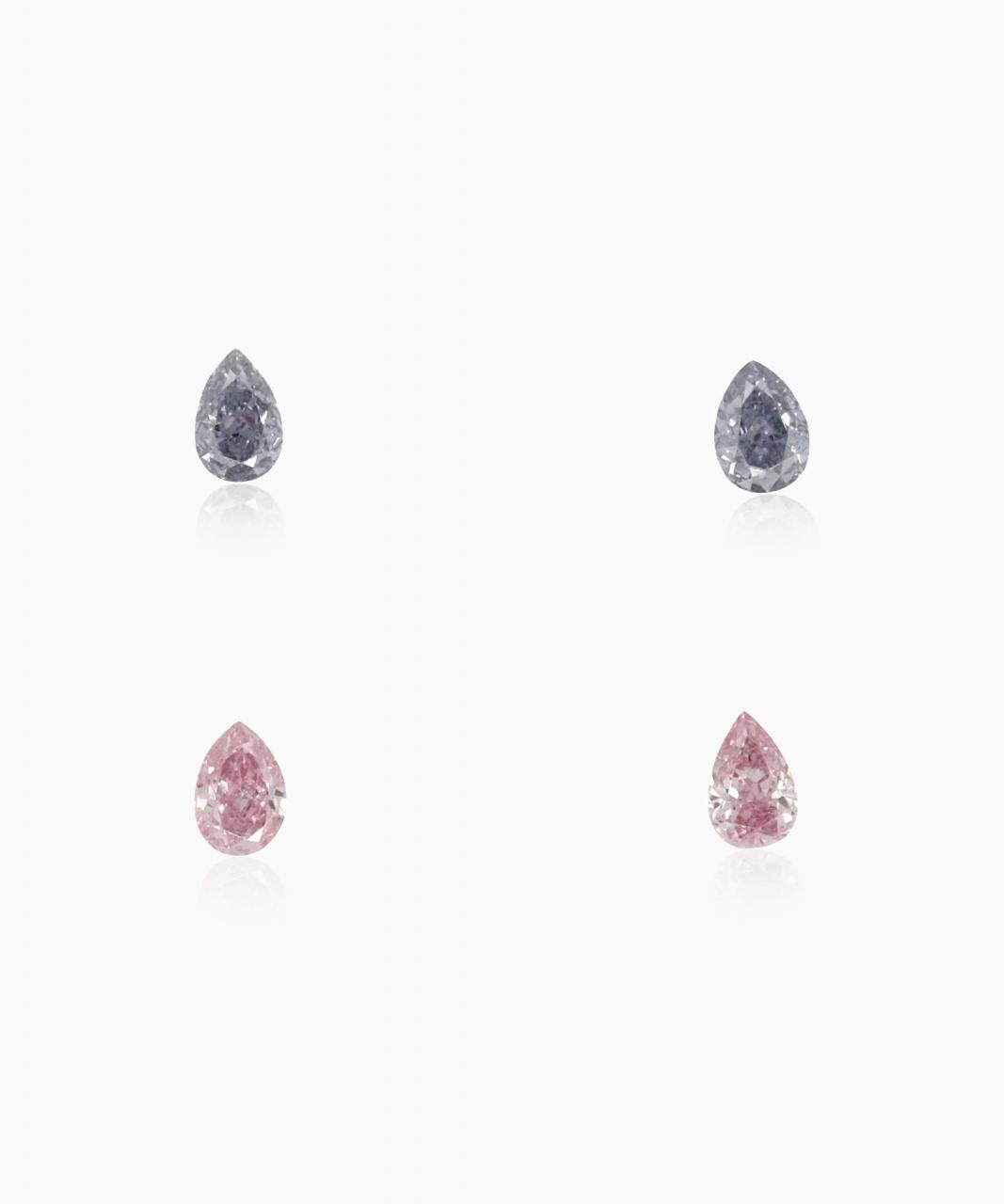 4=0.13ct Natural Fancy Intense Pink / Grey Blue, 5P/BL2+, SI2, Argyle Pink & Blue Diamonds
