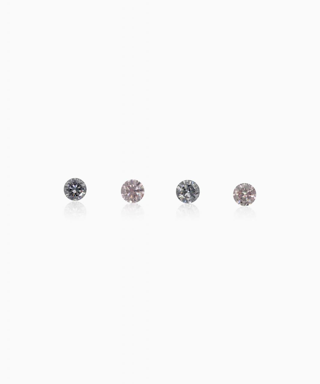 4=0.19ct Natural Fancy Pink / Grey Blue, 6P/BL1, SI2, Argyle Pink & Blue Diamonds