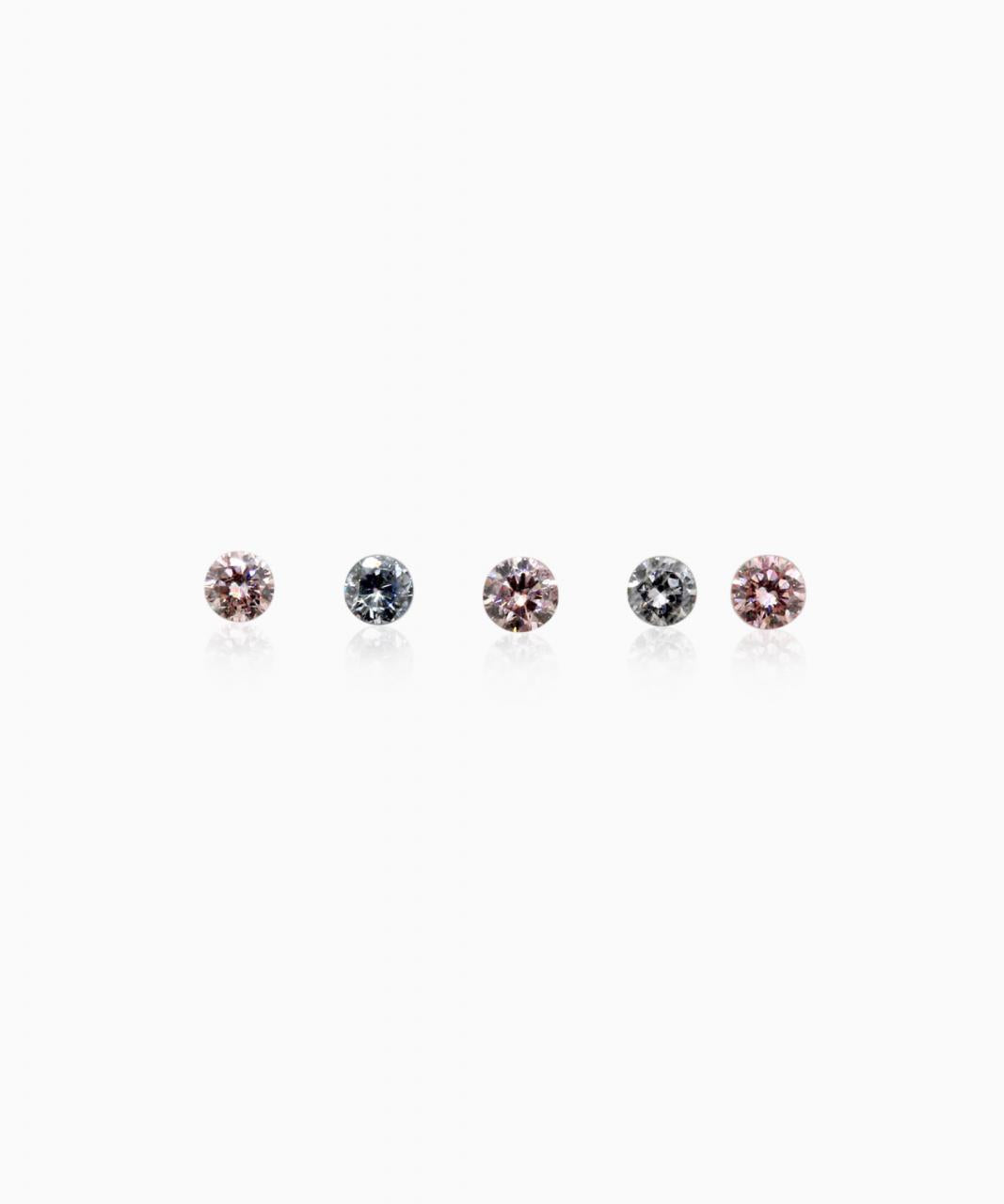 5=0.31ct Natural Fancy Pink / Greyish Blue, 6P/BL2, I1, Argyle Pink & Blue Diamonds