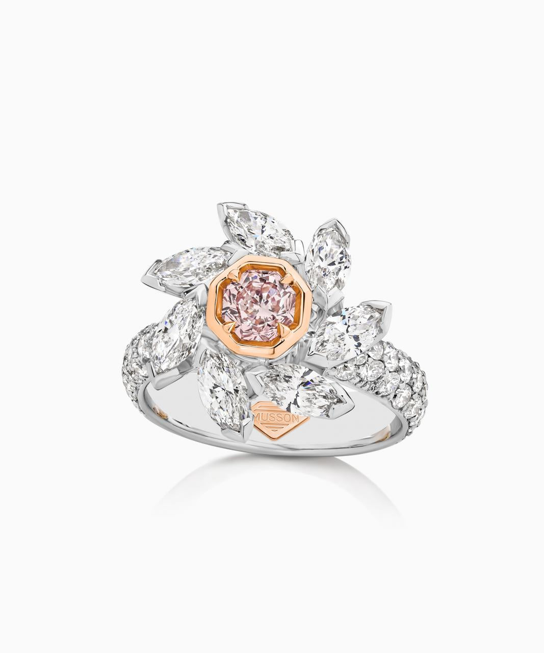 Aurora Fire Rose Argyle Pink Diamond Ring