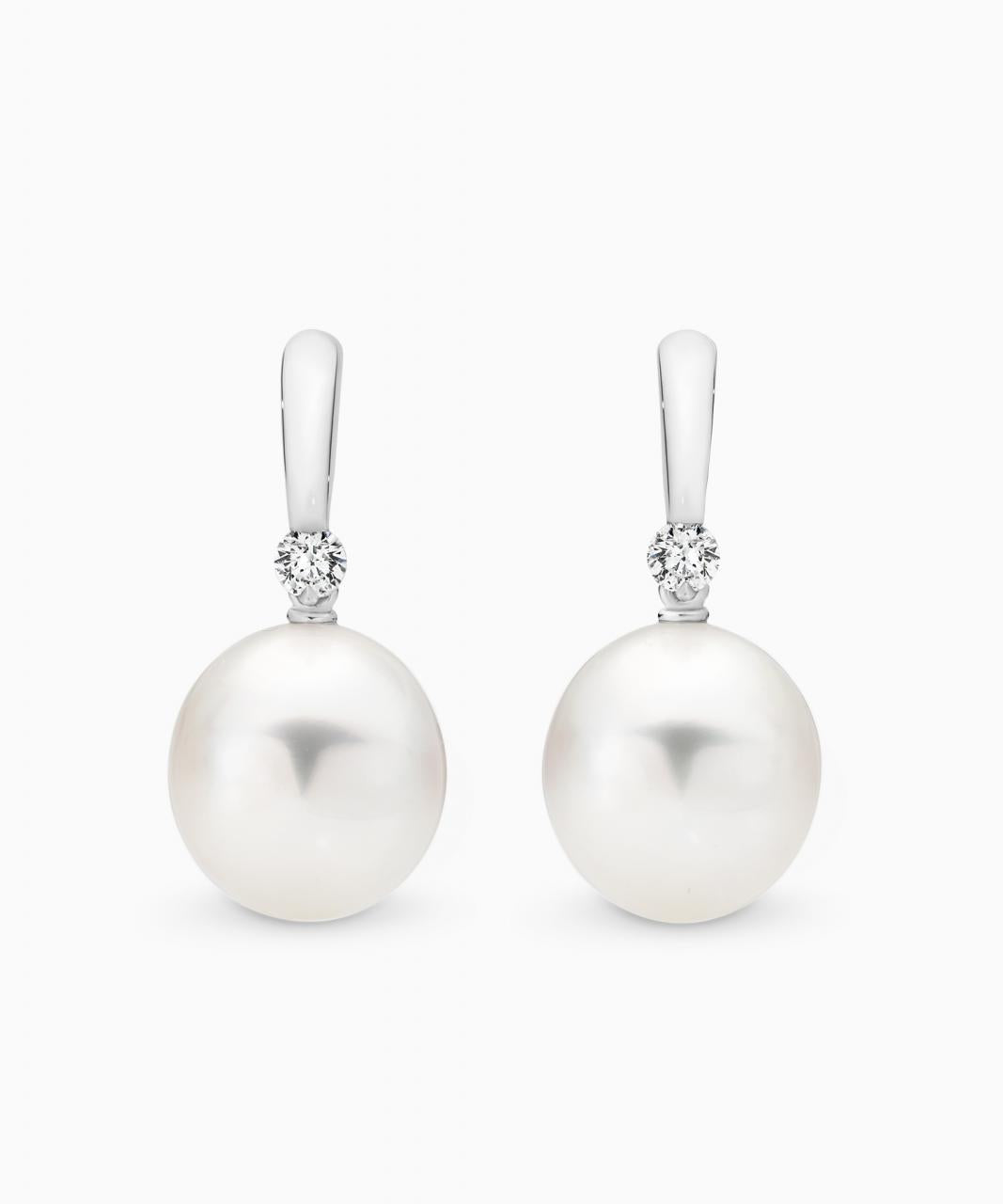 Quiver Pearl and Diamond Earrings
